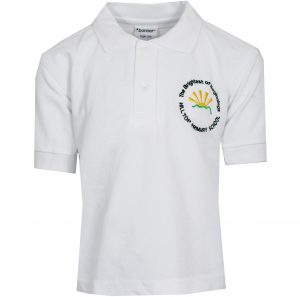 Logo School PK Polo T-Shirt White Hilltop Primary School