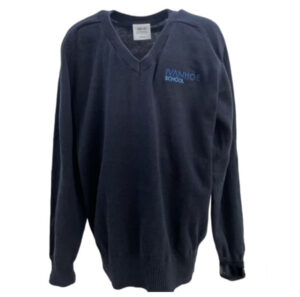 Logo School V Neck Jumper Navy Ivanhoe College (NEW LOGO)